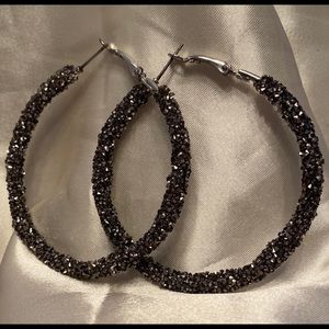 Glitter hoop earrings
